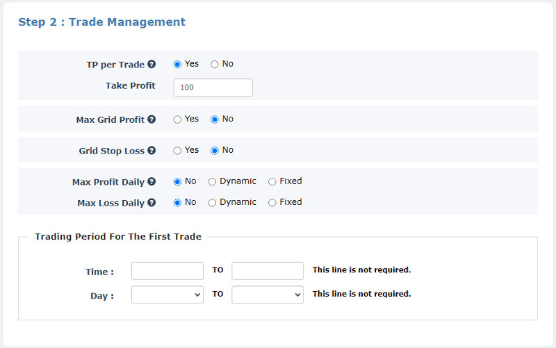 Grid trade management