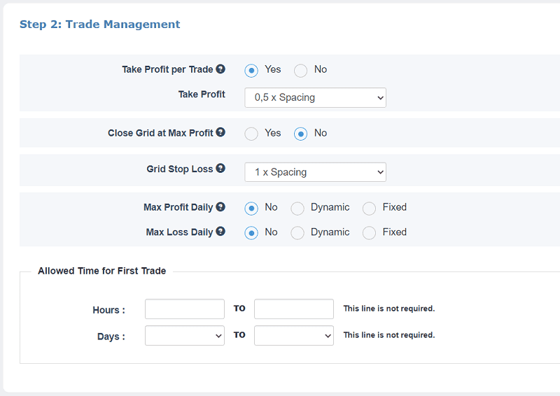 Trade Management for the Reverse Grid Bot